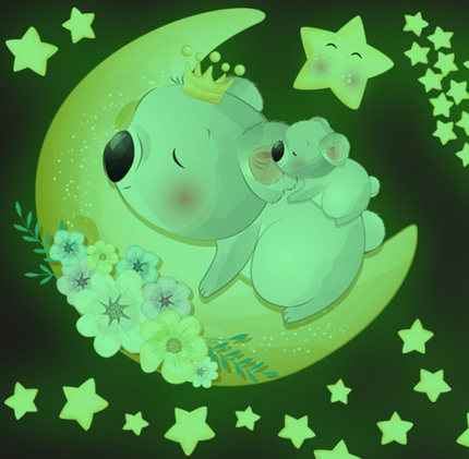Adhesivos de pared koala y estrellas