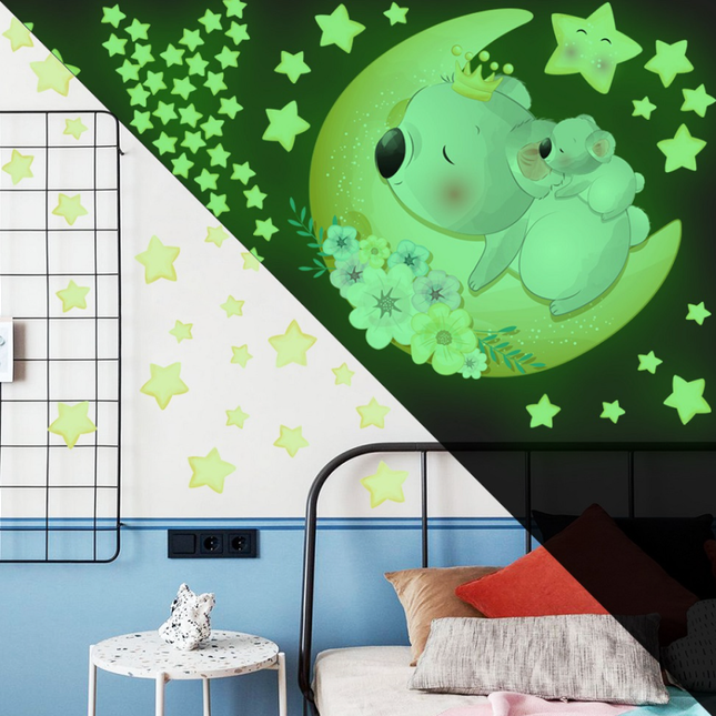 Adhesivos de pared koala y estrellas