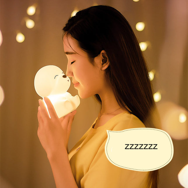 Luz quitamiedos perrito de silicona recargable