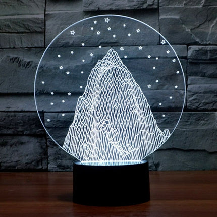 Lámpara LED 3D ilusión montaña nevada