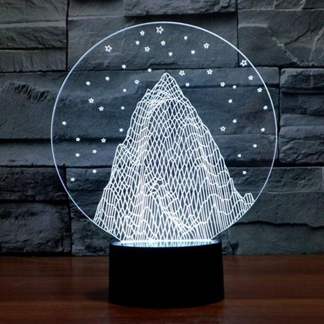 Lámpara LED 3D ilusión montaña nevada