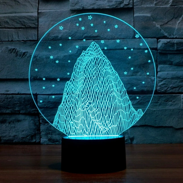 Lámpara LED 3D ilusión montaña nevada