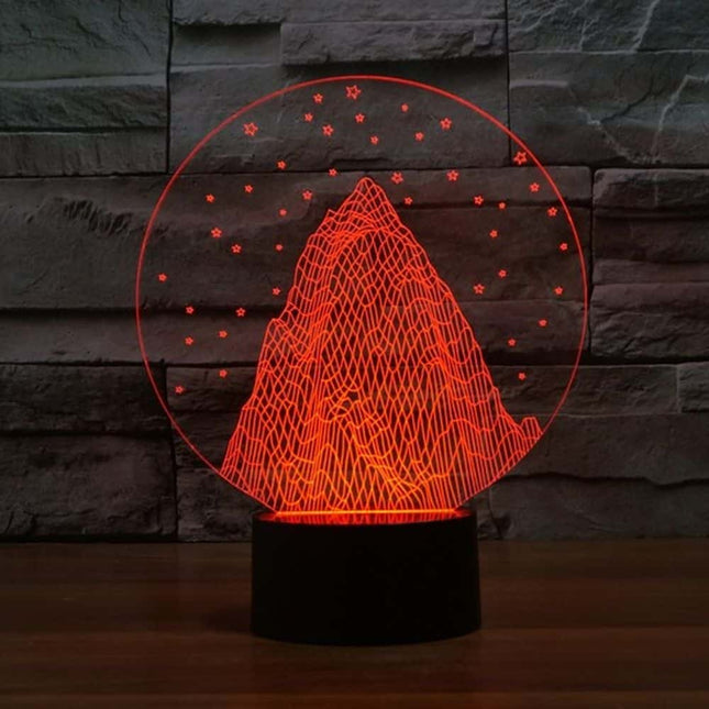 Lámpara LED 3D ilusión montaña nevada