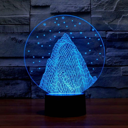 Lámpara LED 3D ilusión montaña nevada