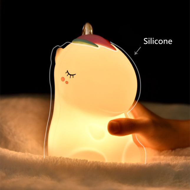 Lámpara unicornio LED silicona recargable multicolor