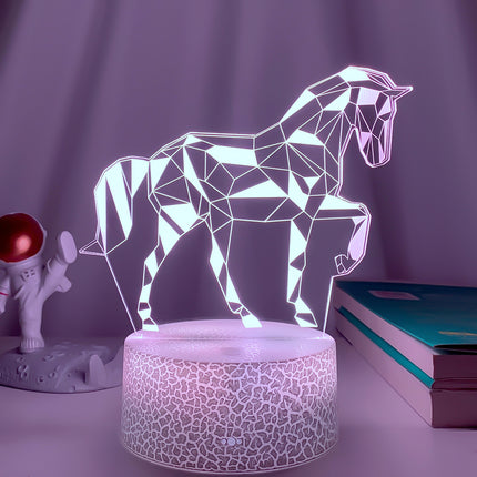 Lámpara 3D LED con ilusión caballo