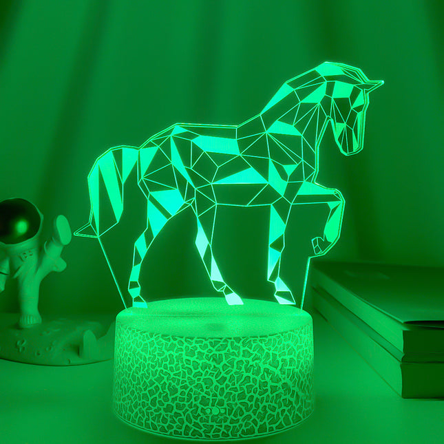 Lámpara 3D LED con ilusión caballo