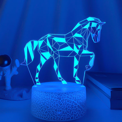 Lámpara 3D LED con ilusión caballo