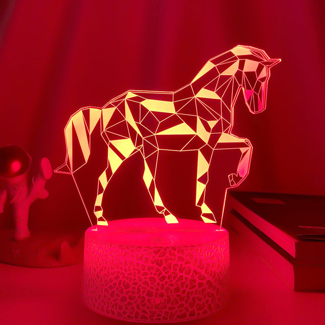 Lámpara 3D LED con ilusión caballo