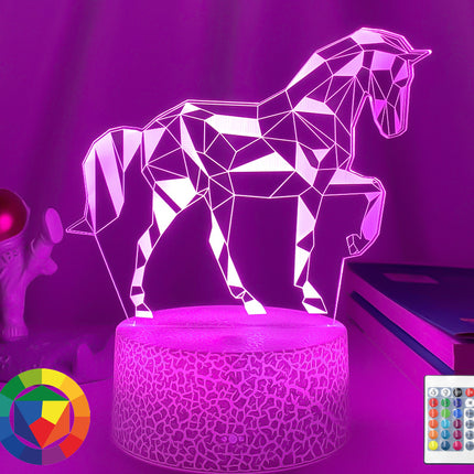 Lámpara 3D LED con ilusión caballo