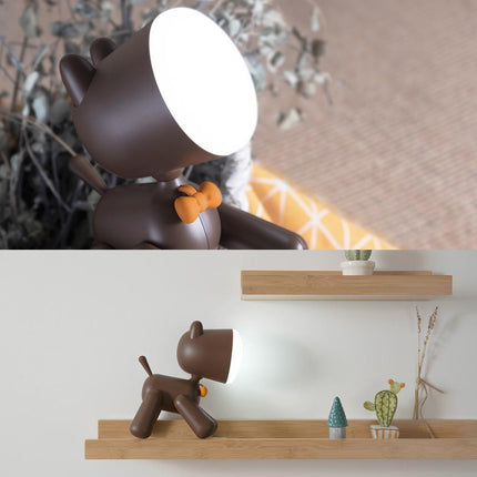 Lámpara de noche perro táctil recargable