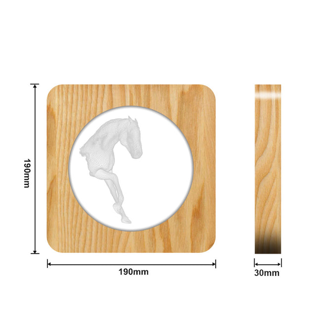Lámpara de noche madera diseño caballo