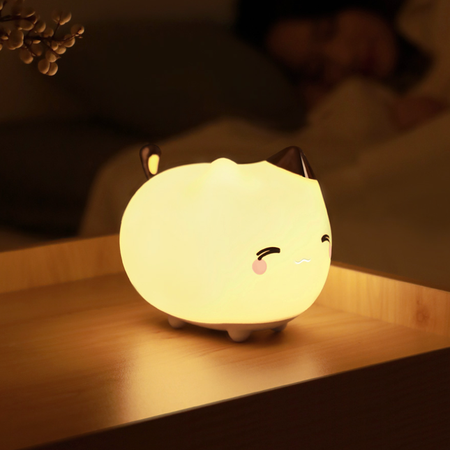Luz de noche infantil gatito suave