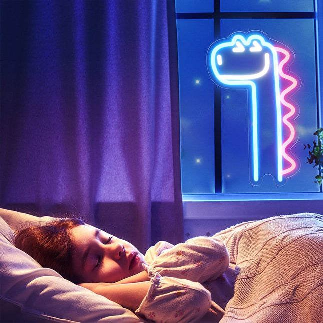 Letrero de neón LED forma dinosaurio