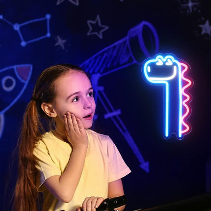 Letrero de neón LED forma dinosaurio