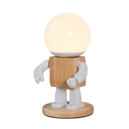 Lámpara de noche robot de madera