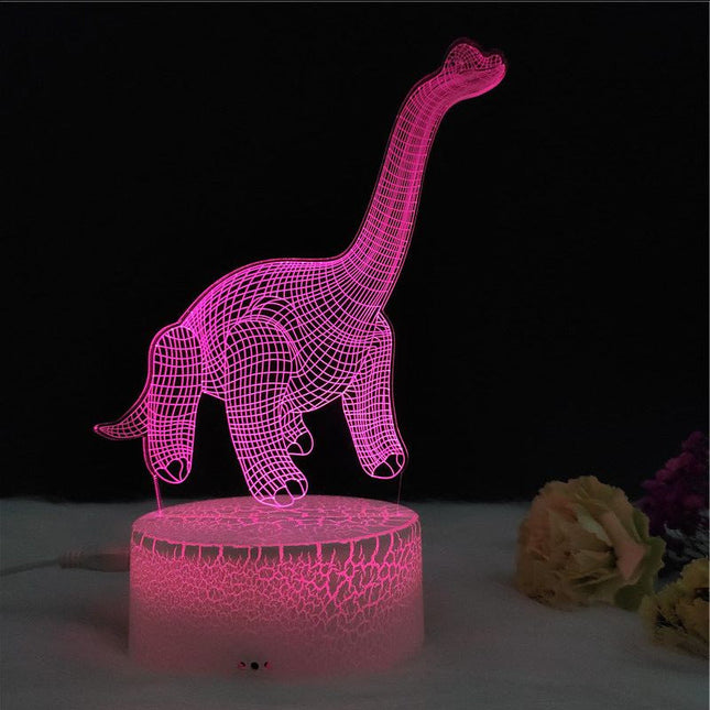Lámpara 3D LED dinosaurio cuello largo