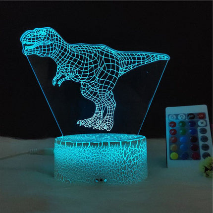 Lámpara 3D ilusión LED dinosaurio T-Rex