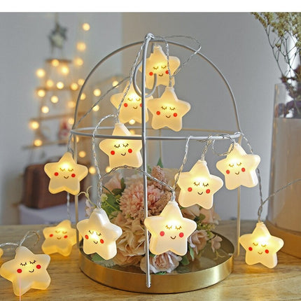 Guirnalda de luces LED estrellas blancas