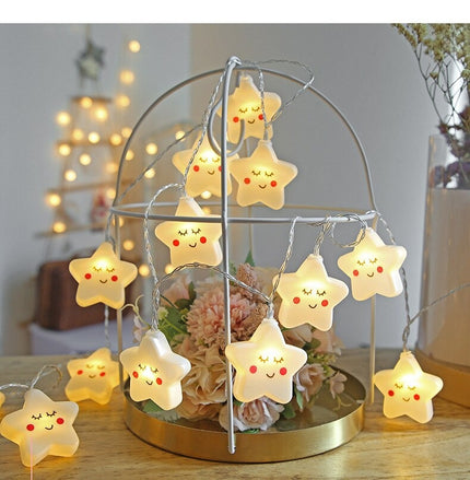 Guirnalda de luces LED estrellas blancas