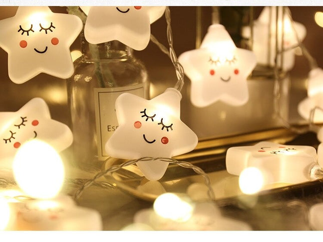 Guirnalda de luces LED estrellas blancas