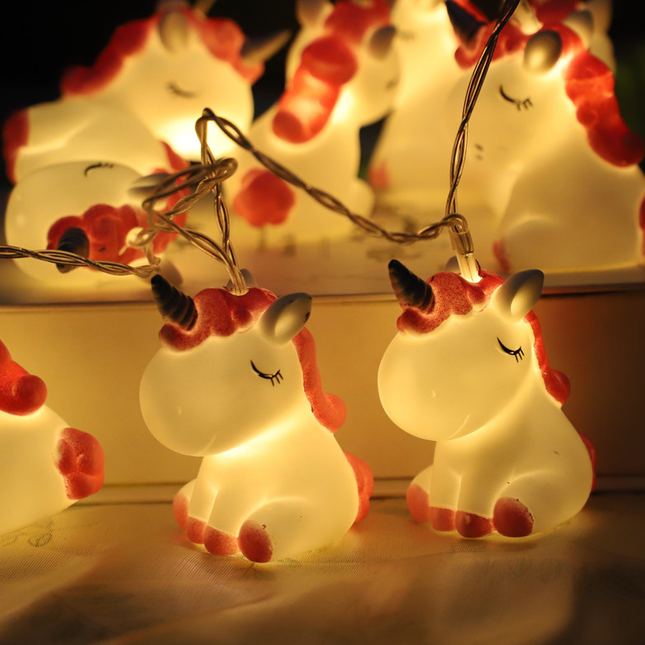 Guirnalda luminosa LED de unicornios