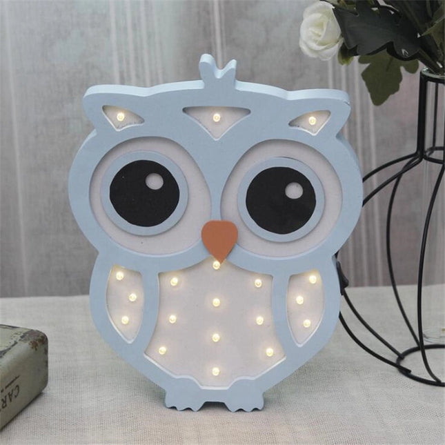 Lámpara de pared LED búho madera