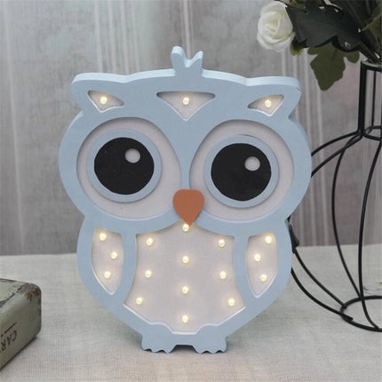 Lámpara de pared LED búho madera