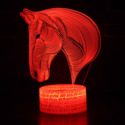 Lámpara 3D LED cabeza de caballo