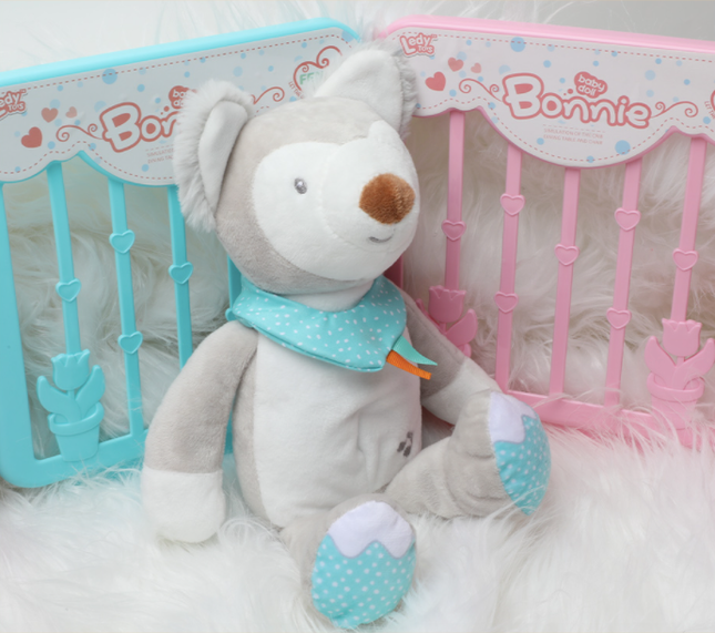 Peluche de lobo con luz nocturna