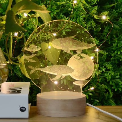 Lámpara de noche LED ballenas mágicas
