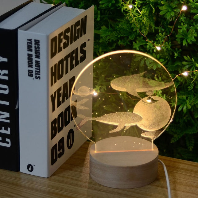 Lámpara de noche LED ballenas mágicas