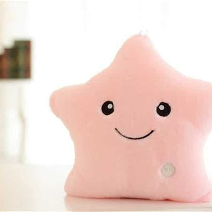 Almohada estrella luminosa de peluche rosa