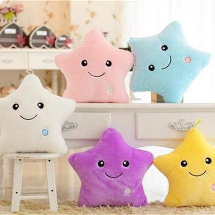 Almohada estrella luminosa de peluche morado