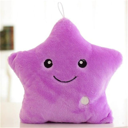 Almohada estrella luminosa de peluche morado