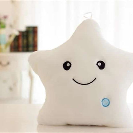Almohada estrella luminosa de peluche blanco