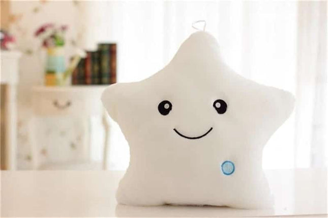 Almohada estrella luminosa de peluche blanco