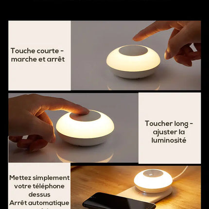 Luz nocturna LED con carga inalámbrica