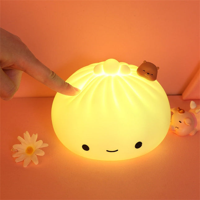 Luz de noche kawaii panecillo táctil