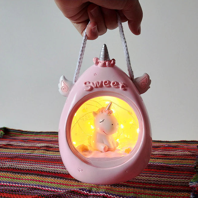 Lámpara de noche unicornio colores pastel