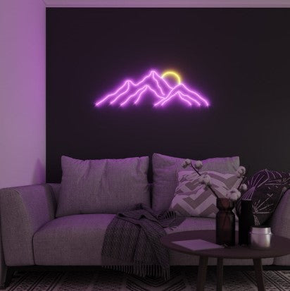 Neón LED de pared montaña multicolor