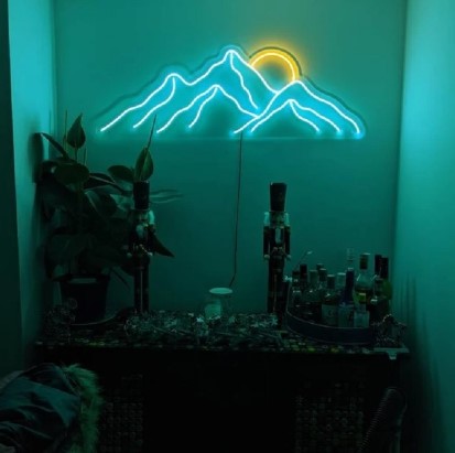 Neón LED de pared montaña multicolor