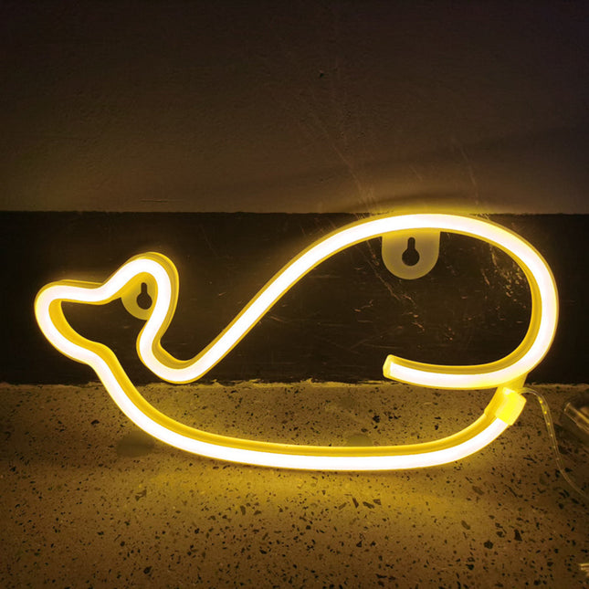 Lámpara neón LED forma ballena