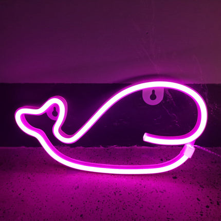 Lámpara neón LED forma ballena