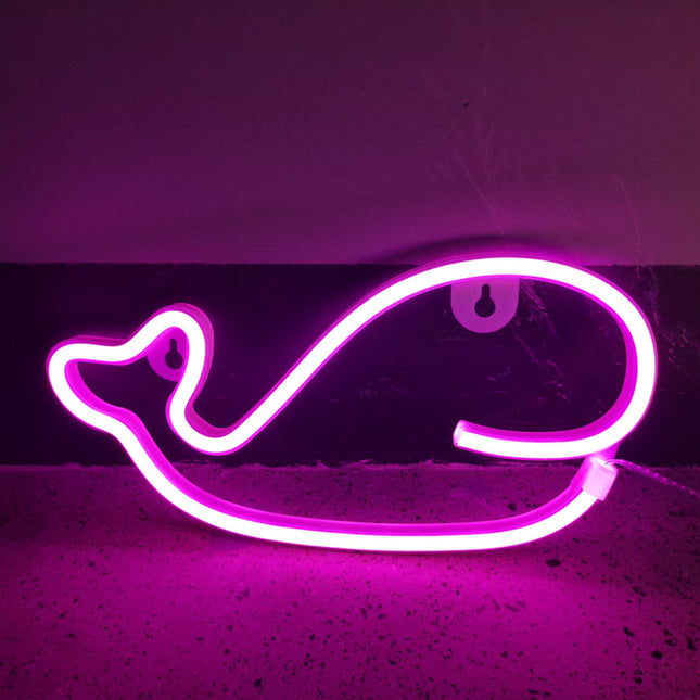 Lámpara neón LED forma ballena