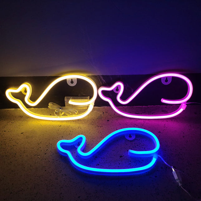Lámpara neón LED forma ballena