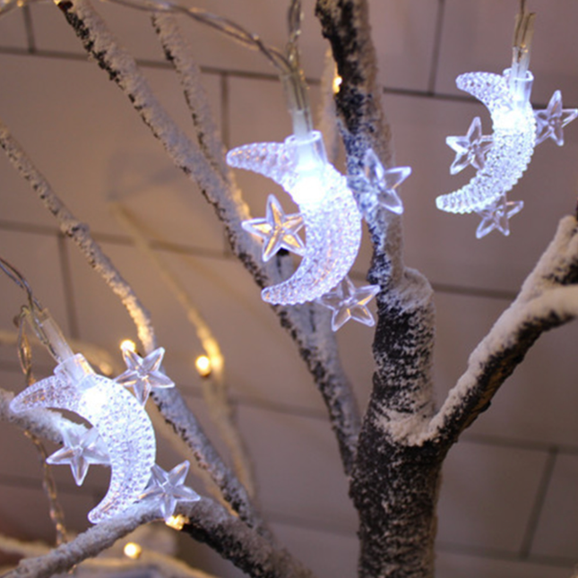 Guirnalda luces LED lunas y estrellas