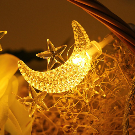 Guirnalda luces LED lunas y estrellas