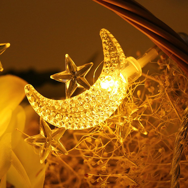 Guirnalda luces LED lunas y estrellas