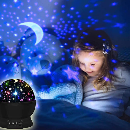 Proyector de estrellas giratorio lámpara infantil